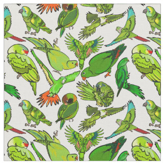 Grönt Parrot Mönster Tyg
