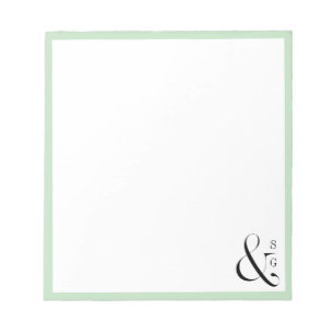 Grönt pars monogram personlig Stationery Anteckningsblock