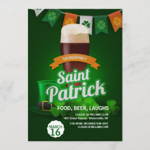 Grönt Party St. Patrick's Day Inbjudan