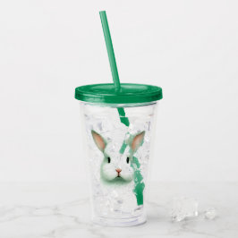 Grönt Påskhare Ansikte Akryltumbler Take Away Mugg