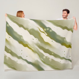 Grönt Paskriven Wave Mönster Fleece Blanket