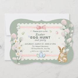 Grönt Pastel Blommigt Watercolor Påskägg Hunt