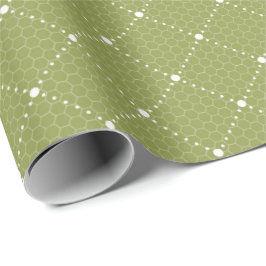 Grönt Pastel Delicate Snöre White Lattice Elegant Presentpapper