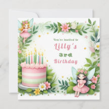 Grönt Pastel Fairy Birthday -