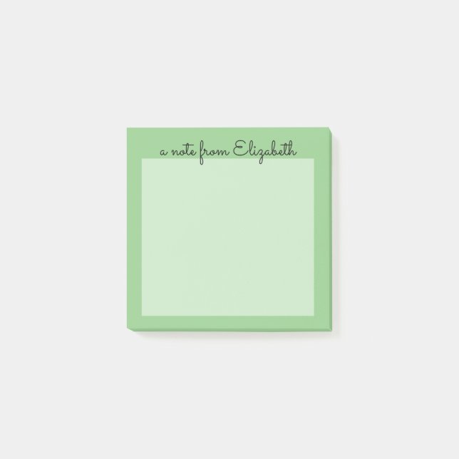 Grönt Pastel Minimal Post-it Block (Framsida)