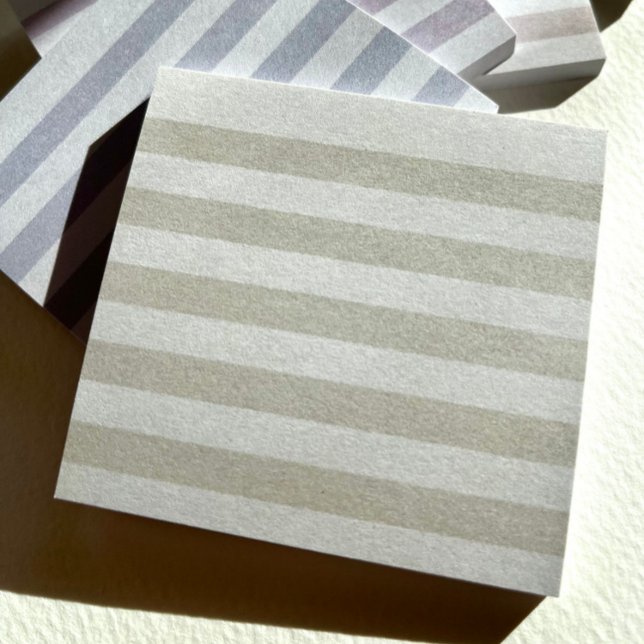 Grönt Pastel Rand Post-it Notes Block (Soft green tone-on-tone stripes make a subtle statement.)