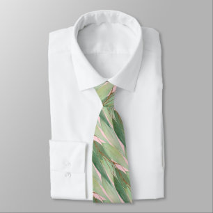GRÖNT PASTEL ROSA BOTANICAL EUCALYPTUS TIE SLIPS