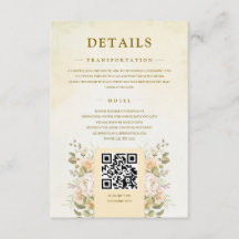 Grönt Pastell Blommig Vattenfärg Bröllop QR Detalj