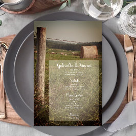 Grönt Pastures Land Farm Bröllop Menu