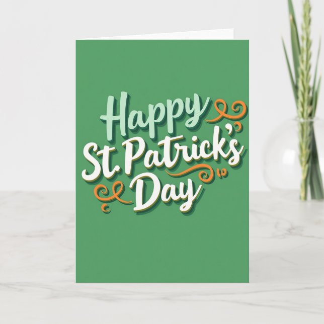 Grönt Patrick Day-kort med knutmönster Kort (Framsida)