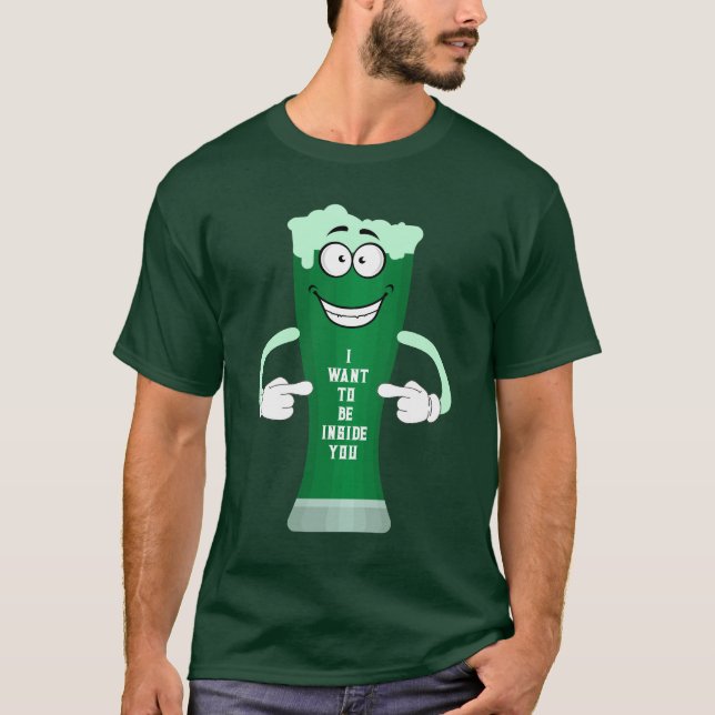 Grönt Patrick's Beer Funny som säger Patrick's Day T Shirt (Framsida)