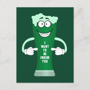 Grönt Patrick's Beer Funny som säger Patrick's Day Vykort