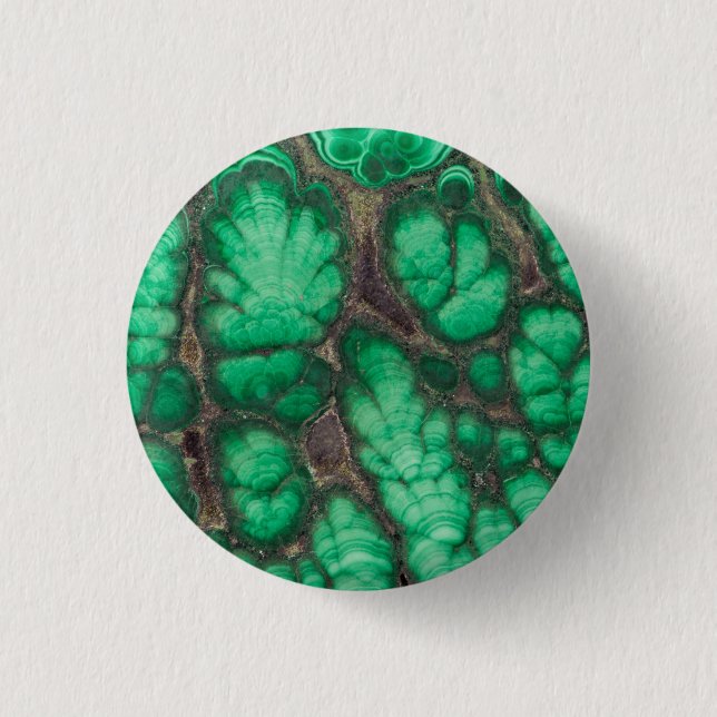 Grönt Patterned Malachite Knapp (Framsida)