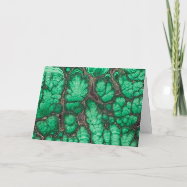 Grönt Patterned Malachite Kort (Framsida)