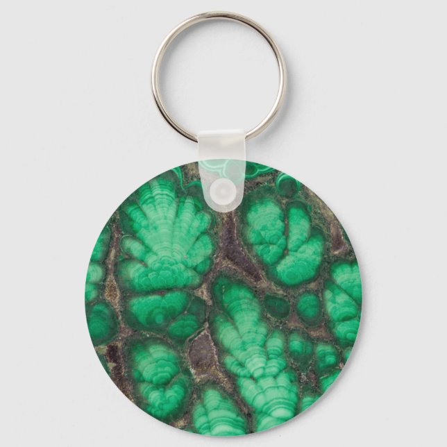 Grönt Patterned Malachite Nyckelring (Framsida)