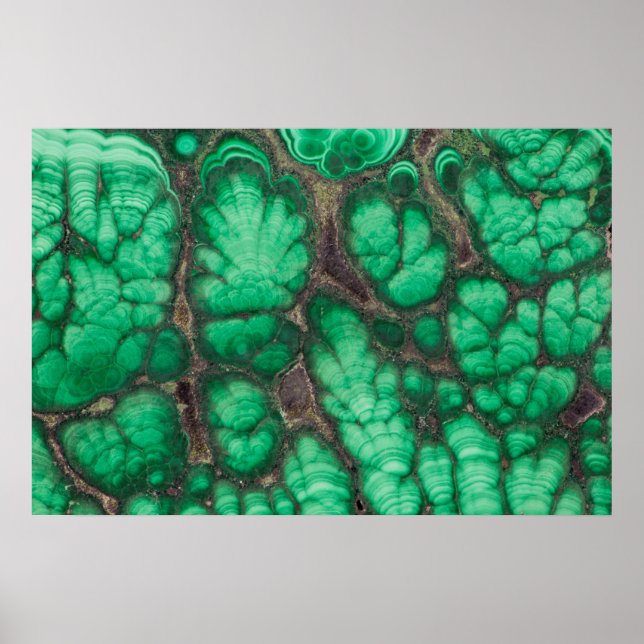 Grönt Patterned Malachite Poster (Framsidan)