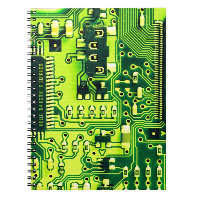 Grönt PCB-kort, kretskort för elektroniska delar Anteckningsbok (Framsidan)