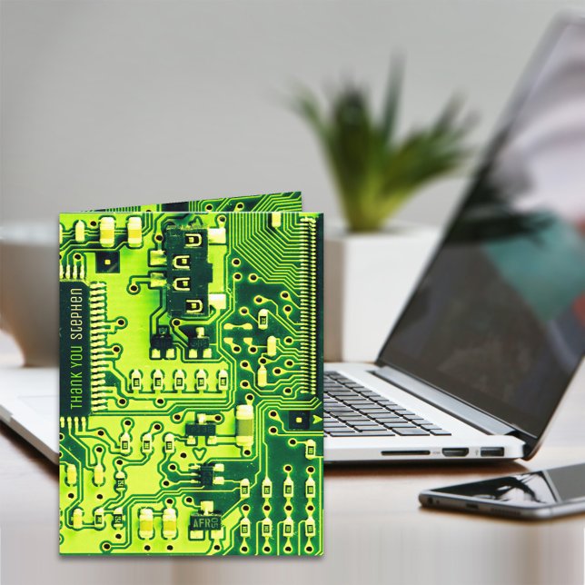 Grönt PCB-kort, kretskort för elektroniska delar Tack Kort (Skapare uppladdad)
