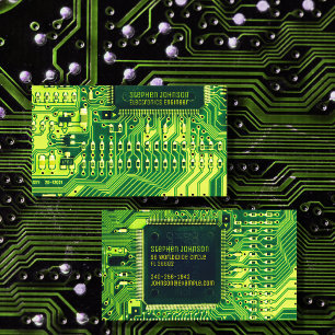 Grönt PCB kretselektronik för kretskort ingenjör Visitkort