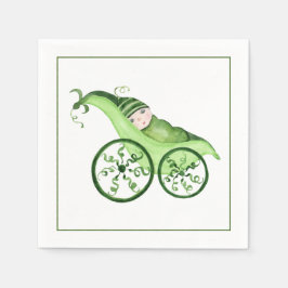 Grönt Pea Baby Barnvagn och Baby Pappersservett