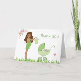 Grönt Pea Baby Shower Tack Kort