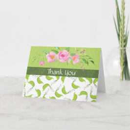 Grönt Pea "Baby Shower Tack" Tack Kort