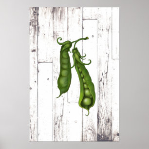 Grönt Pea White Wood Rustic Farmhouse Art Poster