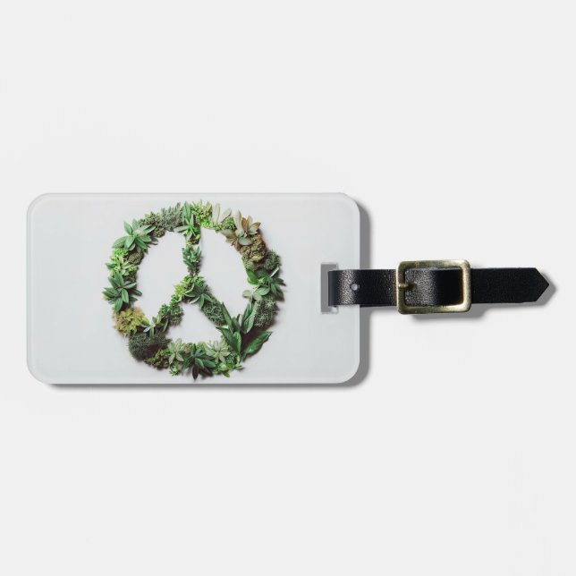 Grönt Peace Bagagebricka (Horisontell Framsida)