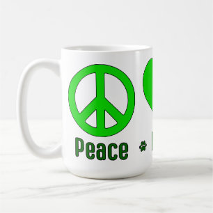 Grönt Peace Kärlek BBG Mugg