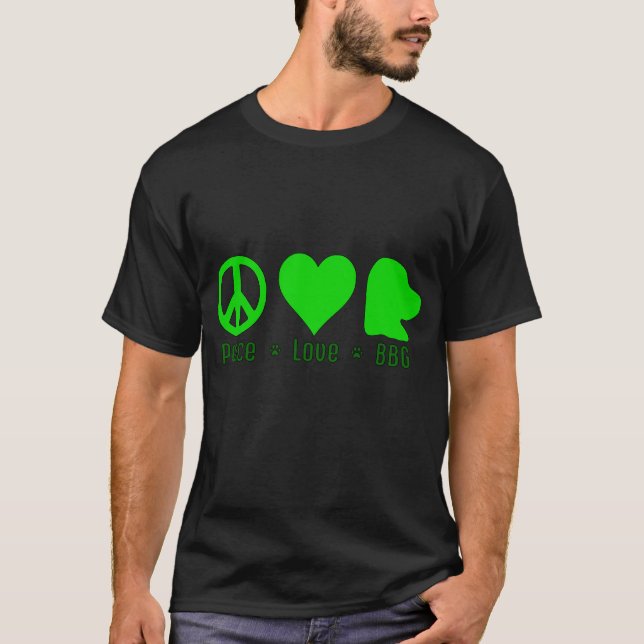Grönt Peace Kärlek BBG T-Shirt (Framsida)