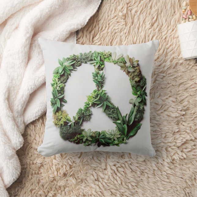 Grönt Peace Kudde (Filt)