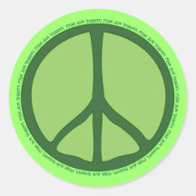Grönt Peace Sticker