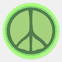 Grönt Peace Sticker Runt Klistermärke
