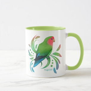 Grönt Peach Faced Lovebird Mugg