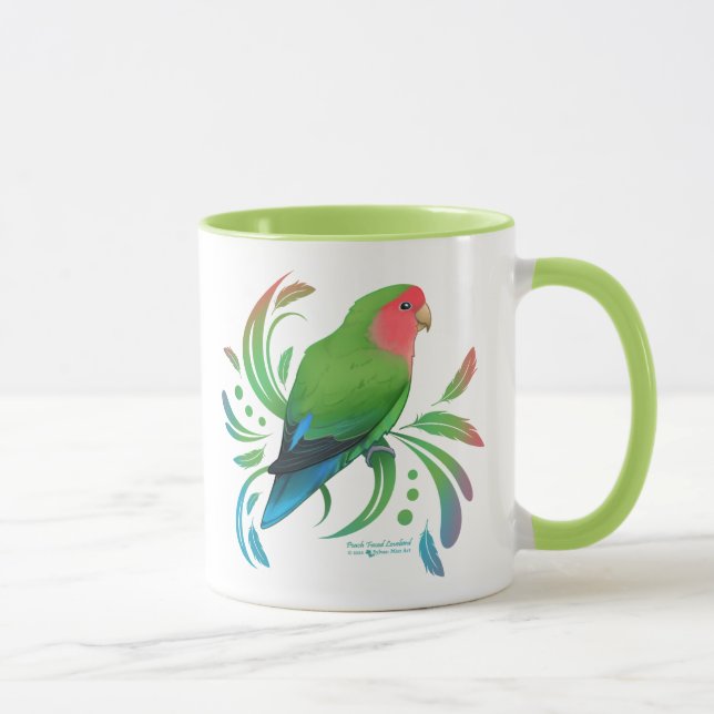 Grönt Peach Faced Lovebird Mugg (Höger)