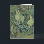Grönt Peacock (Emperor) Moth av Vincent van Gogh Kort<br><div class="desc">Underbar Peacock Moth eller Emperor Moth av Vincent van Gogh är en vintage bra konst post impressionism naturmålning. En stor kejsare Moth flyger mellan blommorna och växterna i en trädgård. Van Gogh använde fjärilar i sitt verk som en symbol för hopp. Dödens huvud Moth är nattligt och sällan synt. Bakom...</div>