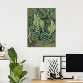 Grönt Peacock (Emperor) Moth av Vincent van Gogh Poster