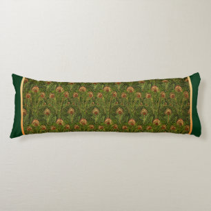 Grönt Peacock Feathers Body Pillow Kroppskudde