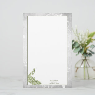 Grönt Peacock Stationery Brevpapper
