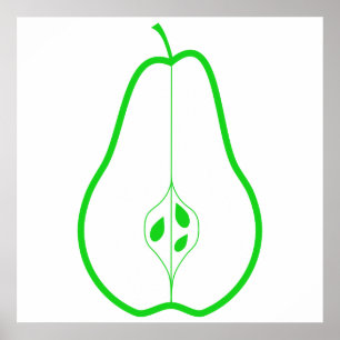 Grönt Pear Halva. Poster