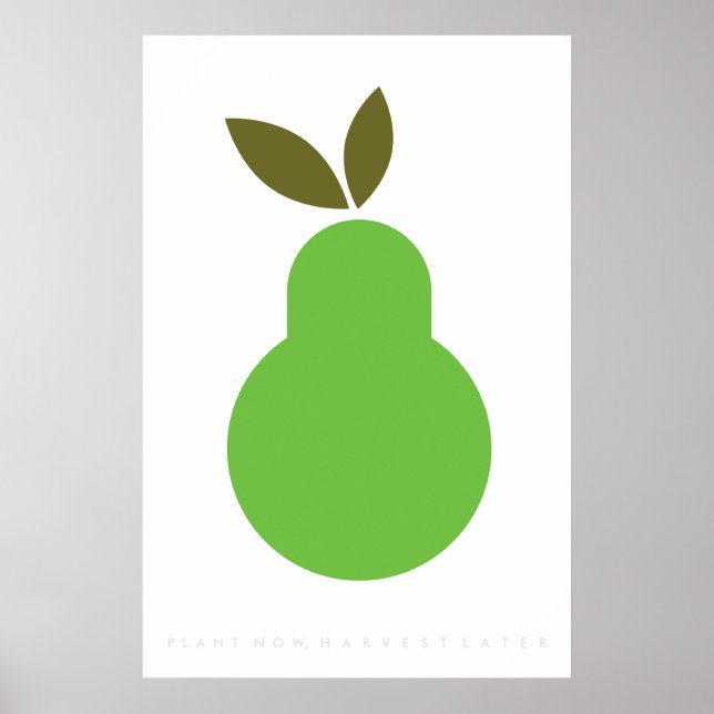 Grönt Pear Retro Poster 60:s 70:e offert (Framsidan)