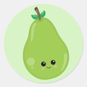 Grönt Pear Runt Klistermärke