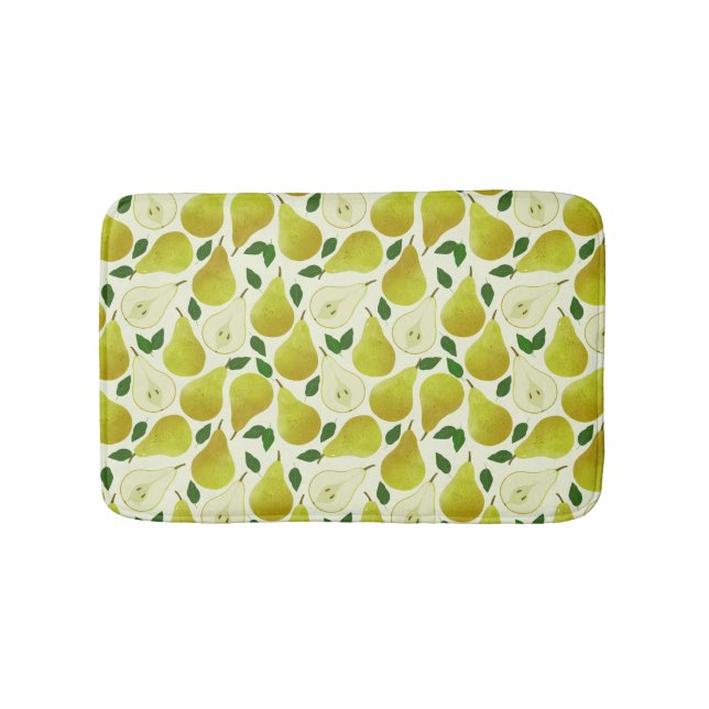 Grönt Pears Mönster Badrumsmatta (Framsidan)