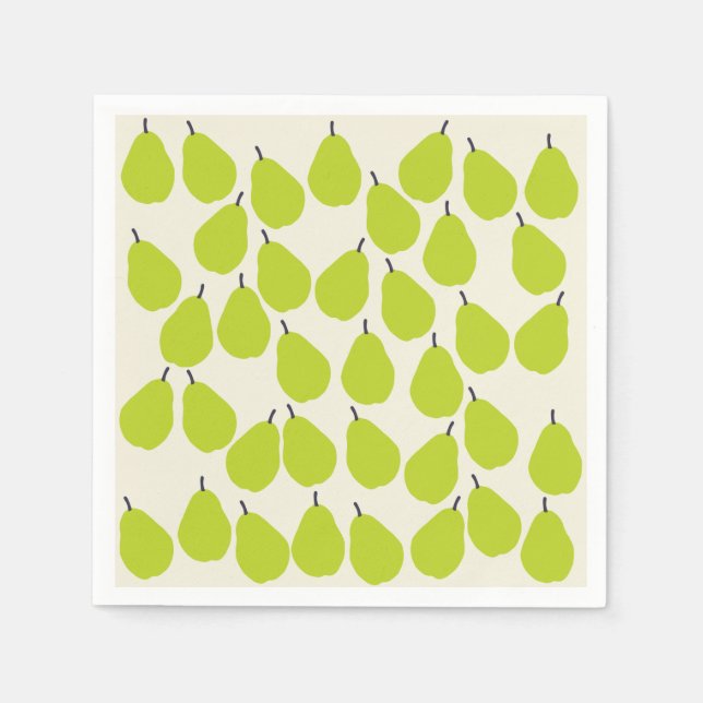 Grönt Pears Papper Napkins Pappersservett (Framsidan)