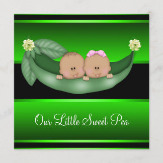Grönt Peas in A Pod African American Gender Reveal Inbjudningar
