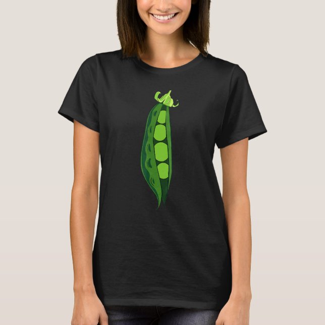Grönt Peas Pea Pod Funny Vegetable Veggies Hallowe T Shirt (Framsida)