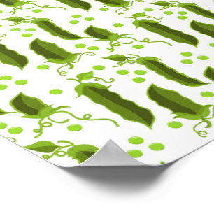 Grönt Peas Plants Löv Round Vegetable Mat Poster
