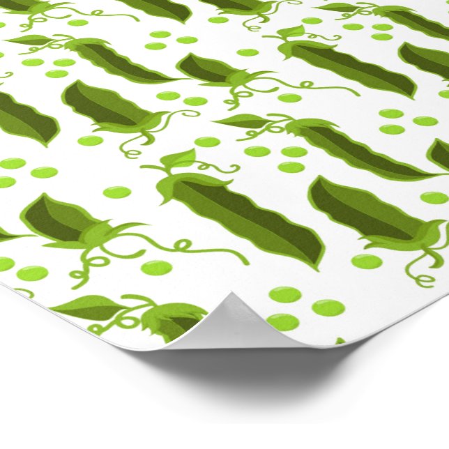 Grönt Peas Plants Löv Round Vegetable Mat Poster (Hörn)