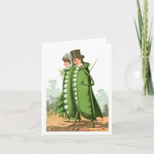 Grönt Peas Vintage Food and Art Kort