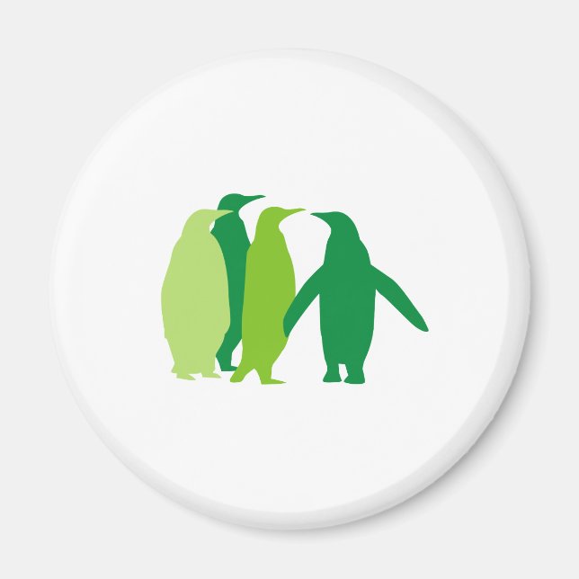 Grönt Penguins Magnet (Framsidan)